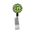 Teachers Aid Letter G Football Green & Yellow Retractable Badge Reel TE257705